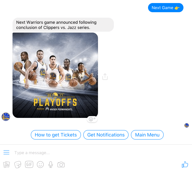 The Rise of Facebook Messenger Chatbots - Golden State Warriors