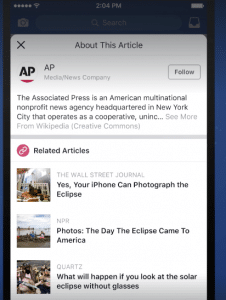 Facebook is testing a Context button